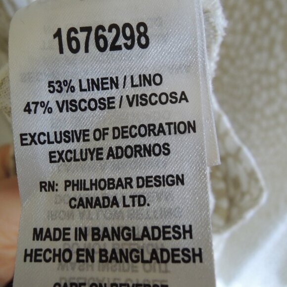 Nicole Miller Tan & White Linen Blend Shift Dress XL - Picture 9 of 9